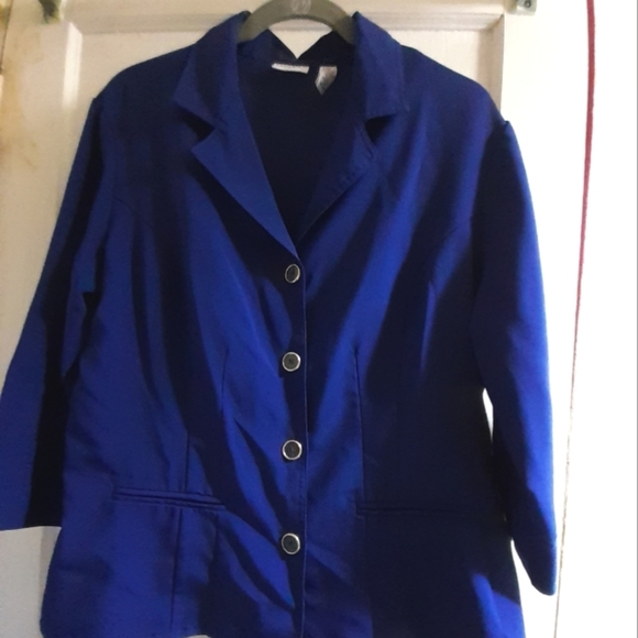 Covington Royal Blue Button Down Blouse - Picture 3 of 5
